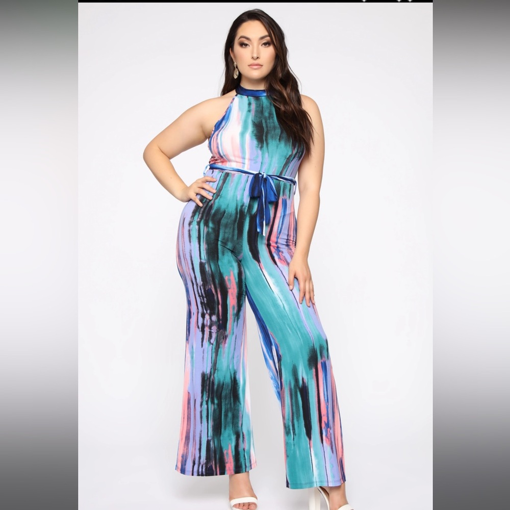 Gabriella Tie Dye Jumpsuit - Blue/Combo